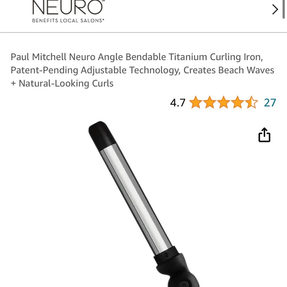 Paul Mitchell neuro 1” curling wand